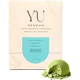 Yu Tea Decaf Organic Sencha Green Tea Powder, 30 Instant Packets | Rich in Antioxidants, EGCG, &amp; L-Theanine | Pure Japanese First Harvest Leaf | Caffeine-Free &amp; Unsweetened | Single Serve Sticks
