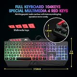 Rii RK202 Gaming Keyboard Rainbow Backlight Spill-Resistant UK Layout view 7