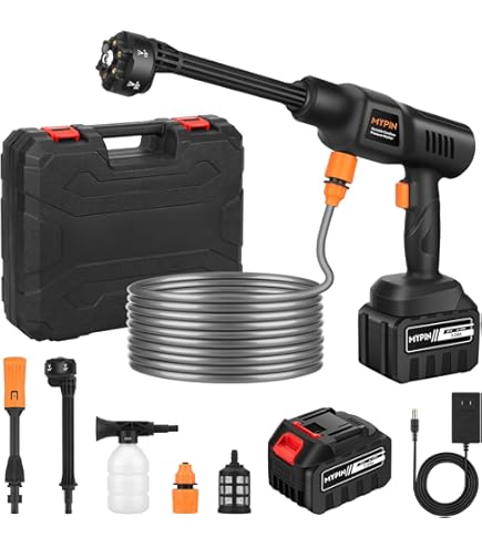 thumbnail image 2 of Cordless Pressure Washer For Milwaukee 18V Battery, 700 PSI Portable Handheld Power Washer With 6-in-1 Nozzle Foam Cannon For Car Floor Fence Wall Cleaning (No Battery 2 of 9