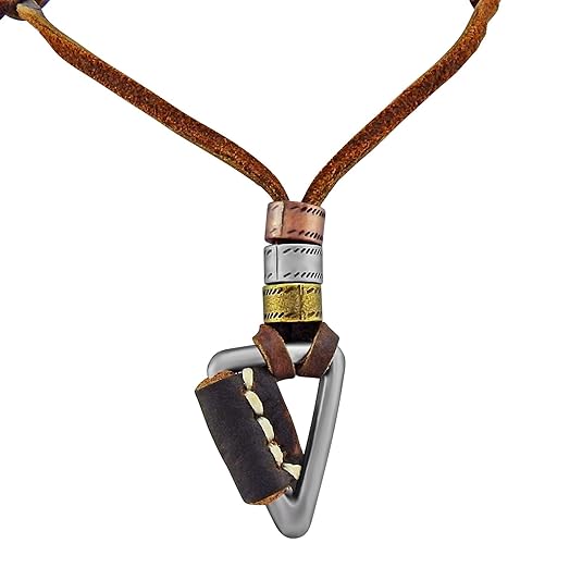 Hanessa Herren-Schmuck Echt-Leder Halskette für Männer in Braun Pfeil-Spitze Anhänger Bronze/Silber/Gold Geschenk für den Fre