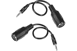 2 Pack of Type-A MIDI to 3.5mm Adapter, 14" MIDI Female to TRS 3.5mm Male Breakout Cable Audio Converter BMIDI-5-35 Type A TR