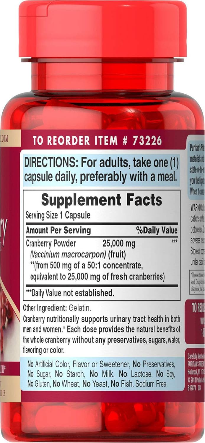 Puritan's Pride One A Day Cranberry Capsules, 120Count: Health & Personal Care