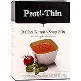 Proti-Thin High Protein Italian Tomato Soup Mix &ndash; 15g Protein, 90 Calories, 5g Net Carbs, Sugar Free, Gluten Free, Low Fat &ndash; Keto Friendly Diet Soup, 7 Single-Serve Packets (7 Servings)