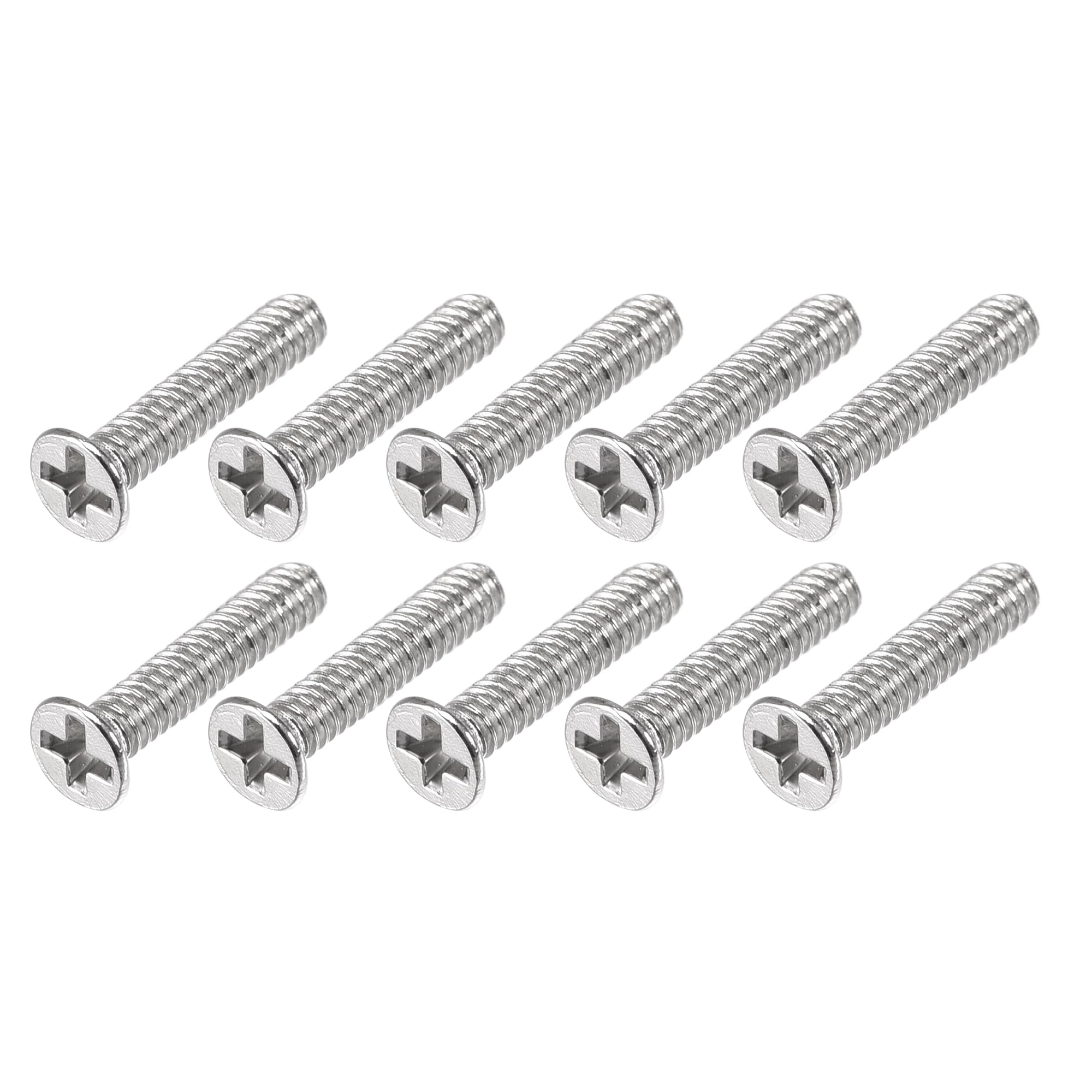 METALLIXITY Tiny Screws (M1.4 x 8mm) 500Pcs, Carbon Steel Phillips Flat Head Screws - for Glasses Watch and Other Small Electronics, Silver
