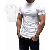 Trailblazer Slim Fit White and Black T-Shirts (3 Pack) Crewneck No Shrink Undershirts