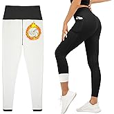HEGALY Thick Fleece Lined Leggings for Women Tummy Control High Waisted Workout Thermal Warm Soft Yoga Pants for Cold Winter