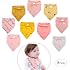 Bavaglino Neonato Cotone 4 Pezzi Bavaglini Bandana Neonato Pappa Svezzamento Bambino Drool Panno Assorbenti Neonato per Ragazzi e Ragazze Bambino