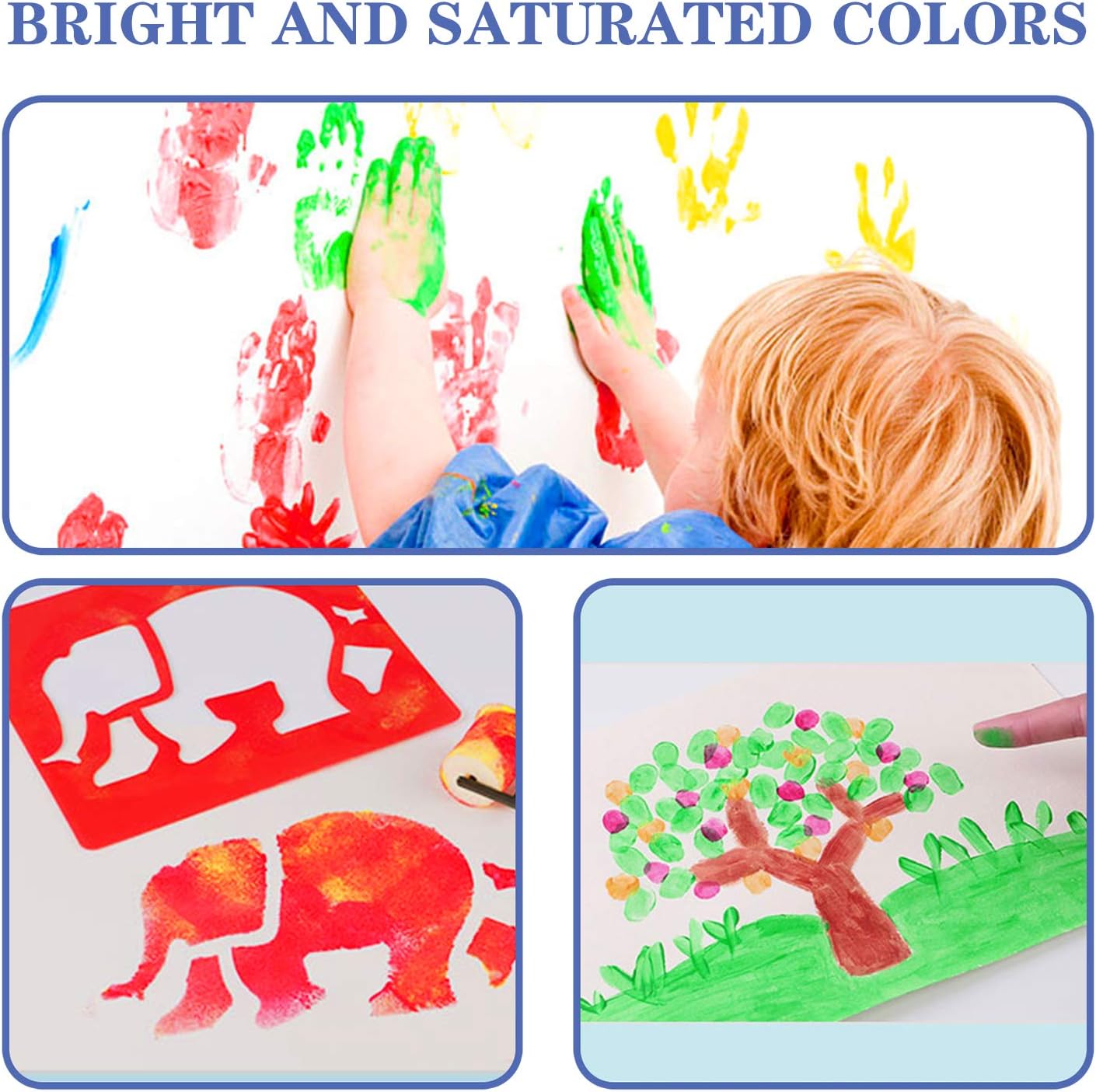 Washable Finger Paint Set ​for Kids dders Non-Toxic Fingerpaints Kitfor Kids, School, DIY, Craft Painting (6 color): Toys & Games