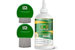 NATULABUSA Lice Treatment | Shampoo & Two Combs | Helps Cure Lice, Super Lice & Nits | Repels & Prevents | Pesticide Free | 100% Natural | Tea Tree + Coconut Oil | Best Value | Smells Great.
