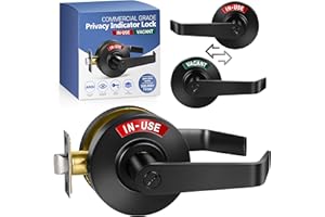 Hawaminent Commercial Grade Privacy Indicator Lever Lock- Bathroom Door Handle, in-Used or Vacant, Occupied Door Lock for Public Restrooms Including Office, Gym, Hospitals, Warehouse (Matte Black)