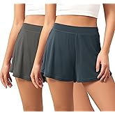 ODODOS 2-Pack Ultra-Soft Modal Lounge Shorts for Women – Lightweight & Breathable Sleepwear, 3" Inseam