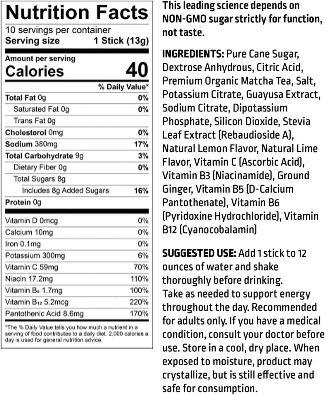 Liquid I.V. Energy Multiplier, Super-Charged Matcha Mix, 9 Essential Vitamins, Natural Caffeine, Easy Open Packets, Supplement Drink Mix, (Lemon Ginger) (14 Count): Health & Personal Care