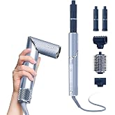 Shark FlexStyle IonCurl Ion Air Drying, Curling and Styling System, HD840 | Powerful Coanda Auto-Wrap Curling, AirSet Pause Button, Scalp Shield Mode, 4 Attachments Included, Blue