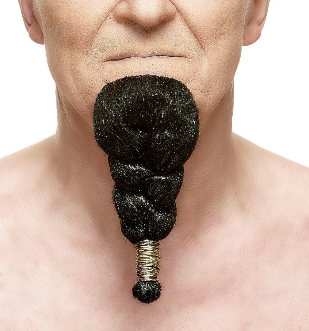 Mustaches Self Adhesive, Novelty, Pharaoh Fake Beard, False Facial Hair, Black Color