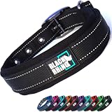 Black Rhino Heavy-Duty Adjustable Reflective Waterproof Dog Collar Pink Black