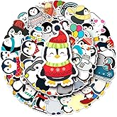 Cartoon Penguin Vinyl Stickers, 50 PCS Waterproof Animal Decals for Laptops, Scrapbooking, Notebooks, Water Bottles, Suitcases, Phones & DIY Decor