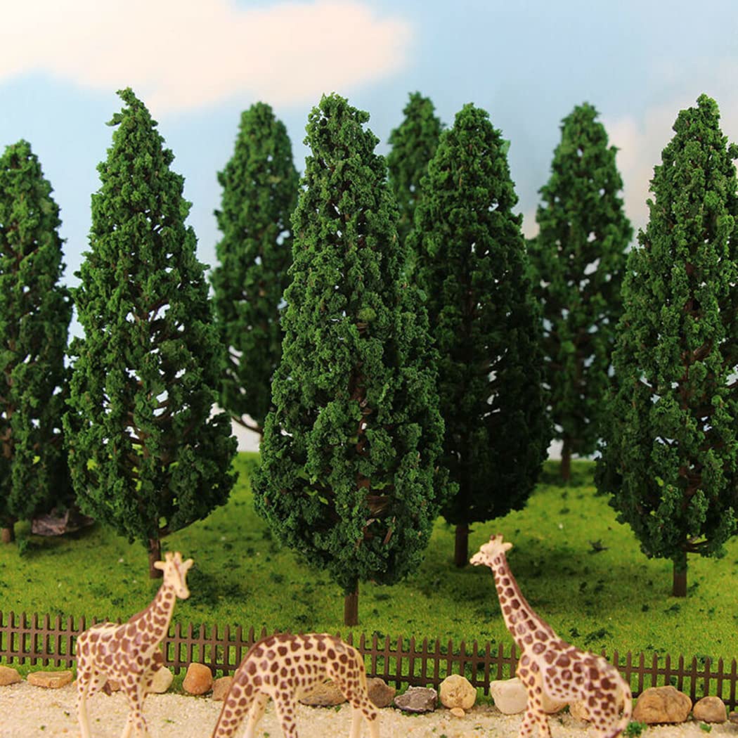 SPORTARC 10 Pieces Model Trees, 15cm Mini Diorama Trees Train Model Trees, Miniature Forest Railroad Scenery Trees Architecture Landscape