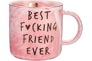 HENDSON Best Friend Birthday Gifts for Women - Best F Friend Ever - Funny Friendship Gifts for Women - Gifts for BFF, Bestfriend, Besties, Sister, Her, Woman - Cute Pink Marble Mug, 11.5oz Coffee Cup
