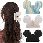 BENOSPACE 3Pcs Mouse Head Hair Claw Clips for Thin Medium Curly Hair Mouse Ears Non-slip Hair Catch Acrylic Lady Bear Hair Clips Barrette Strong Hold Jaw Clamp Women Fashion Hair Styling Accessories