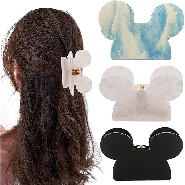 Amazon.com: Mouse Head Hair Claw Clips,BENOSPACE 3Pcs Acrylic Lady