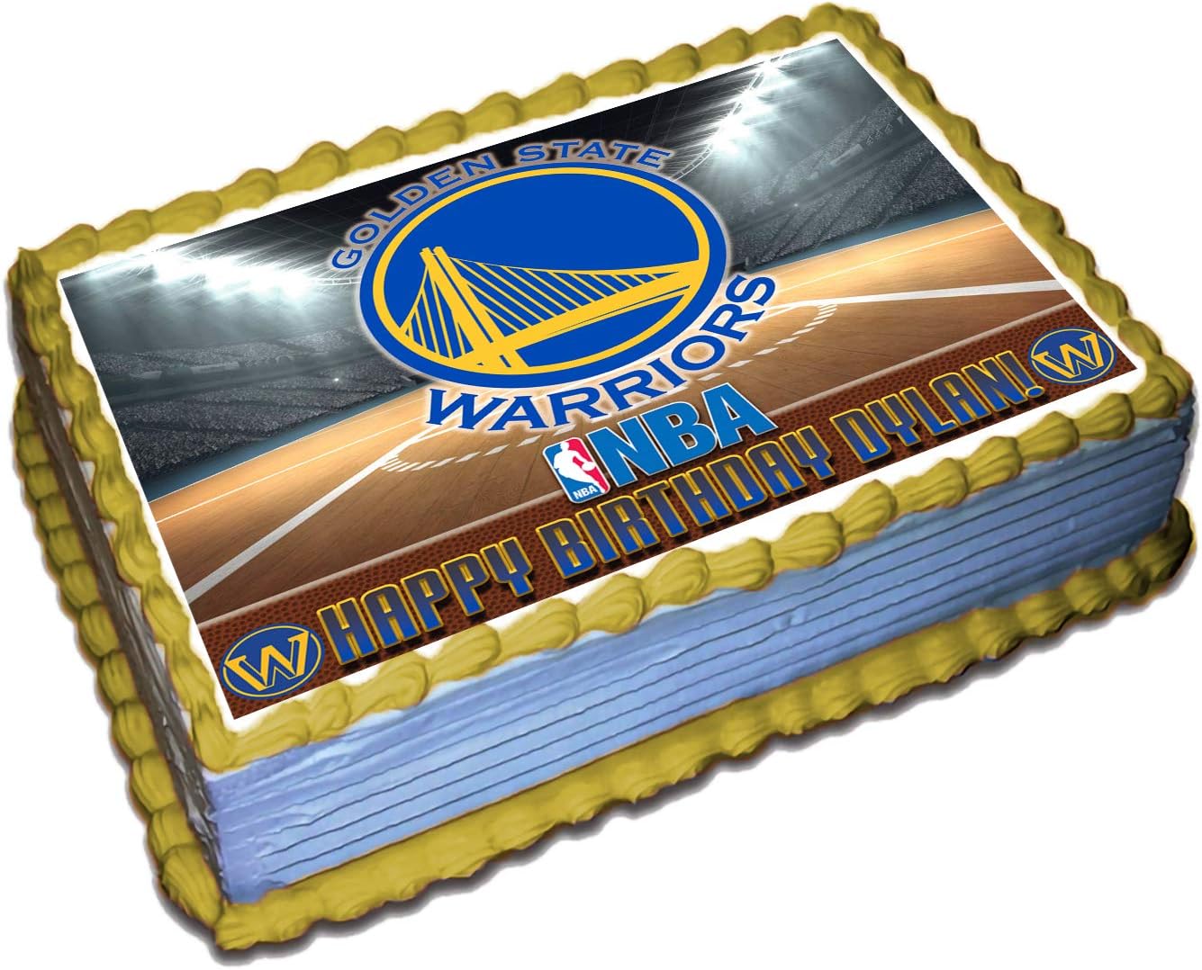 Golden State Warriors NBA Personalized Cake Topper Icing Sugar Paper 1/4 8.5 x 11.5 Inches Sheet Edible Frosting Photo Birthday Cake Topper (Best Quality Printing)