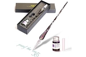 Aokuy Glass Dip Pen Set,Calligraphy Pen,Crystal Signature Pen for Art, Writing, Signatures -Decoration and Business Gift