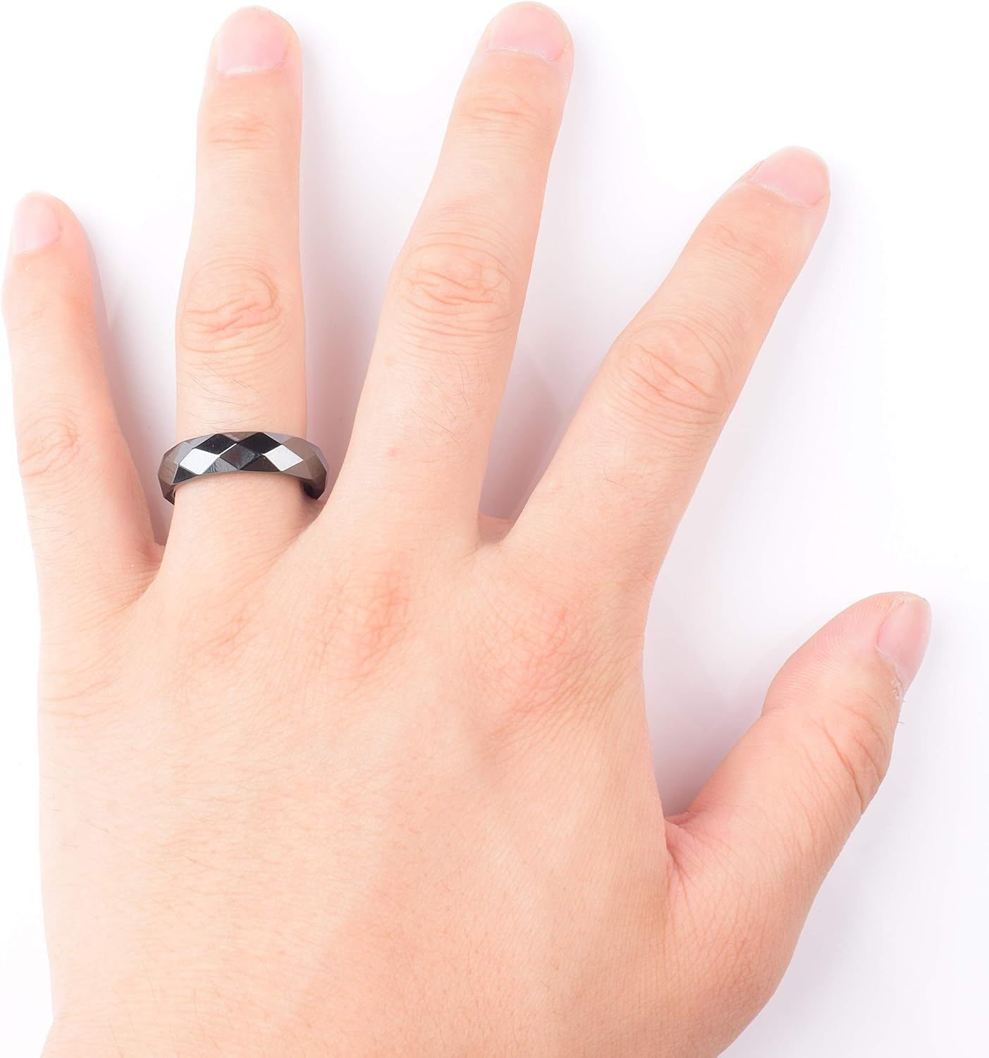 Strong Magnetic Therapy Natural Hematite Wedding Ring for Men Women Unisex (6): Health & Personal Care