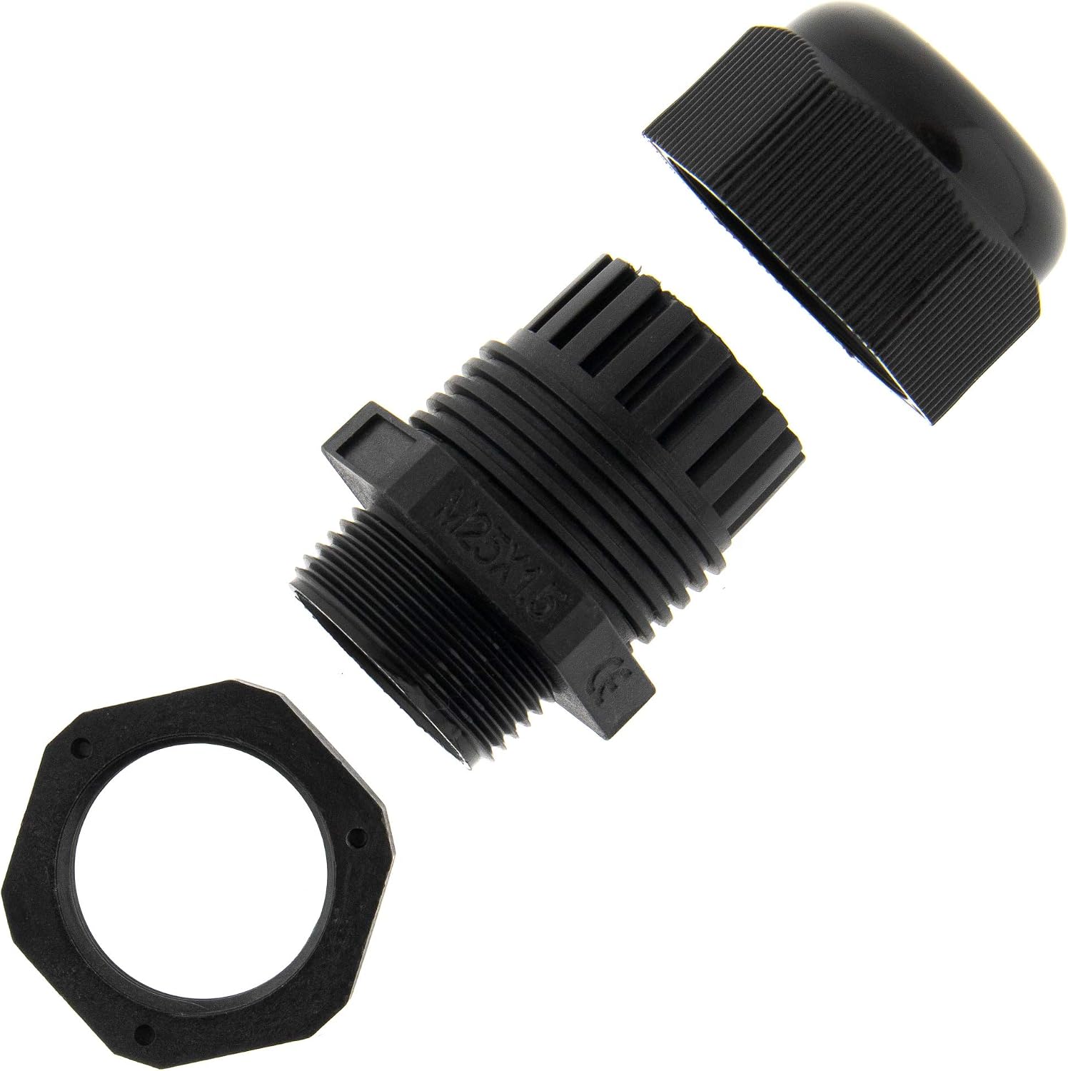 SeKi 10 x Cable Glands M25 9-17 mm, Waterproof IP67 Metric Cable Gland, Black (RAL9005), Suitable for PG16 - Image 3