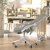 Ergonomic Office Chair with Footrest - Adjustable Lumbar Support & Headrest, 90-160° Reclining Mesh Back Computer Chair - Home Office/Gaming, 350lbs Capacity (SGS Certified)