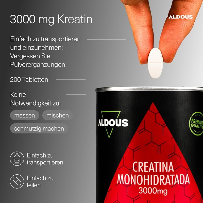 Creatin Monohydrat 3000mg Optimal Hochdosiert pro Tagesdosis
