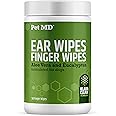 Pet MD Ear Finger Wipes for Dogs - Extra-Coverage and Large Design - with Eucalyptus and Aloe Vera for Dogs - Pet Ear Cleaning Finger Wipes & Puppy Ear Cleaner - 50ct