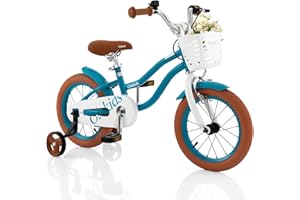 OLAKIDS Kids Bike, 12 14 16 18 Inch Toddlers Bike with Removable Training Wheels Basket, Safety Bell, Adjustable Seat Handleb