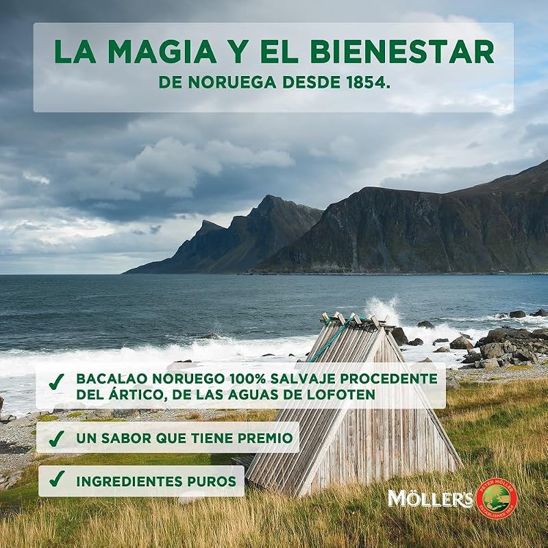 Moller’s ® | Aceite de hígado de bacalao | Complemento dietético para niños con omega-3 EPA, DHA y vitaminas A, D y E | Sabor Tutti Frutti | 500 ml — foto 5 de 8
