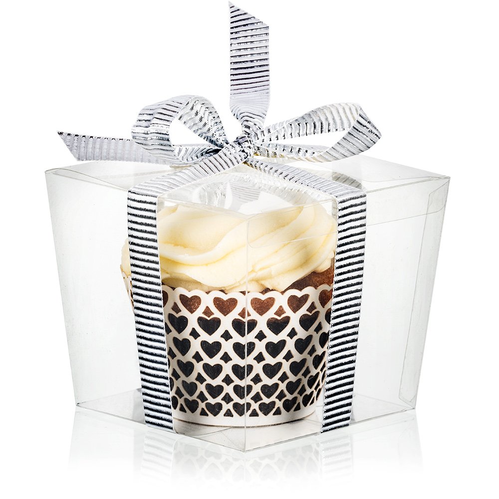 25 Clear Boxes for Cupcake or Mini Gift Display with Single