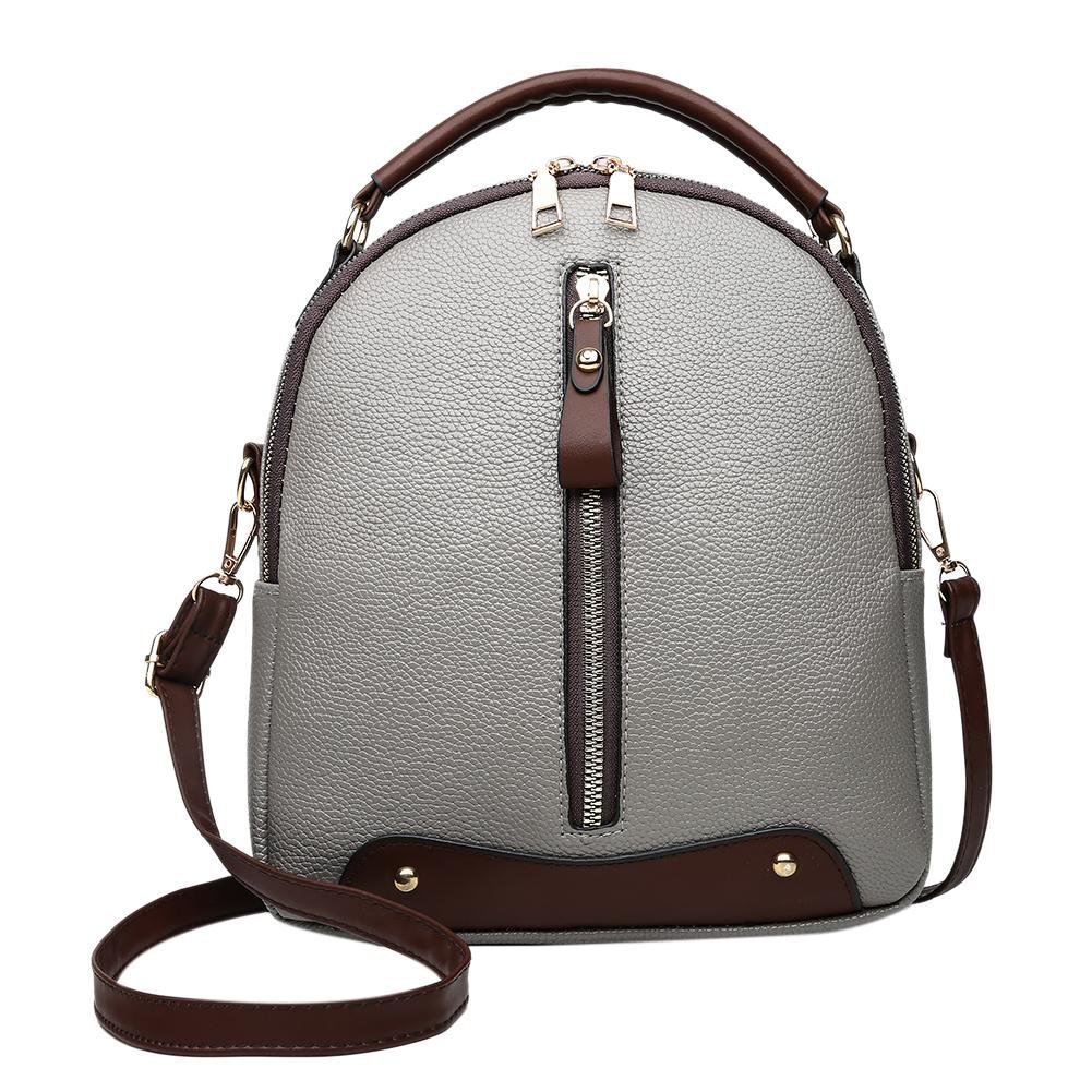 pu leather women messenger handbag mini casual zipper shoulder backpacks