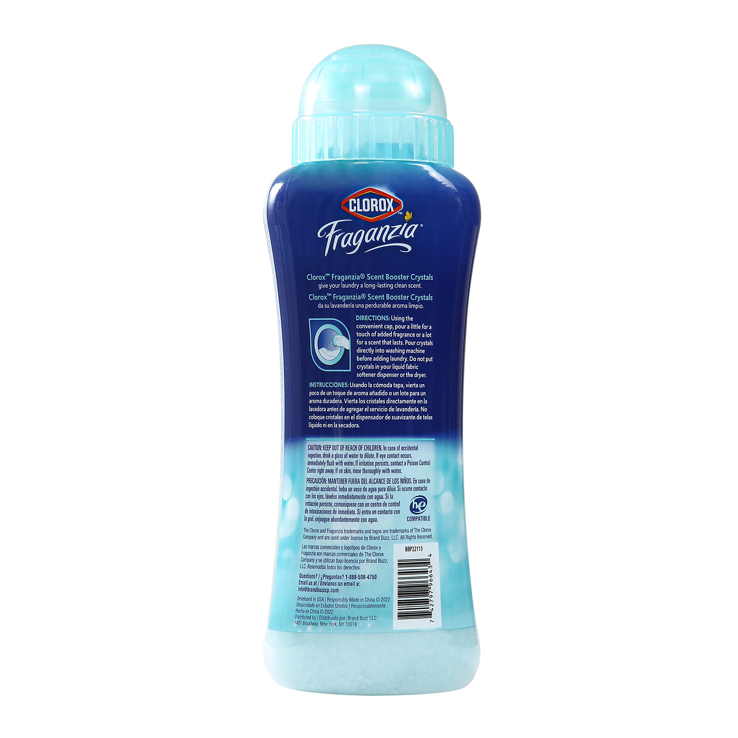Clorox Fraganzia Laundry Scent Booster Crystals in Ocean Scent - Scented In-Wash Freshener Beads for Fresh, Clean, Great Smelling Clothes and Linens, 18 Oz - 2 Pack