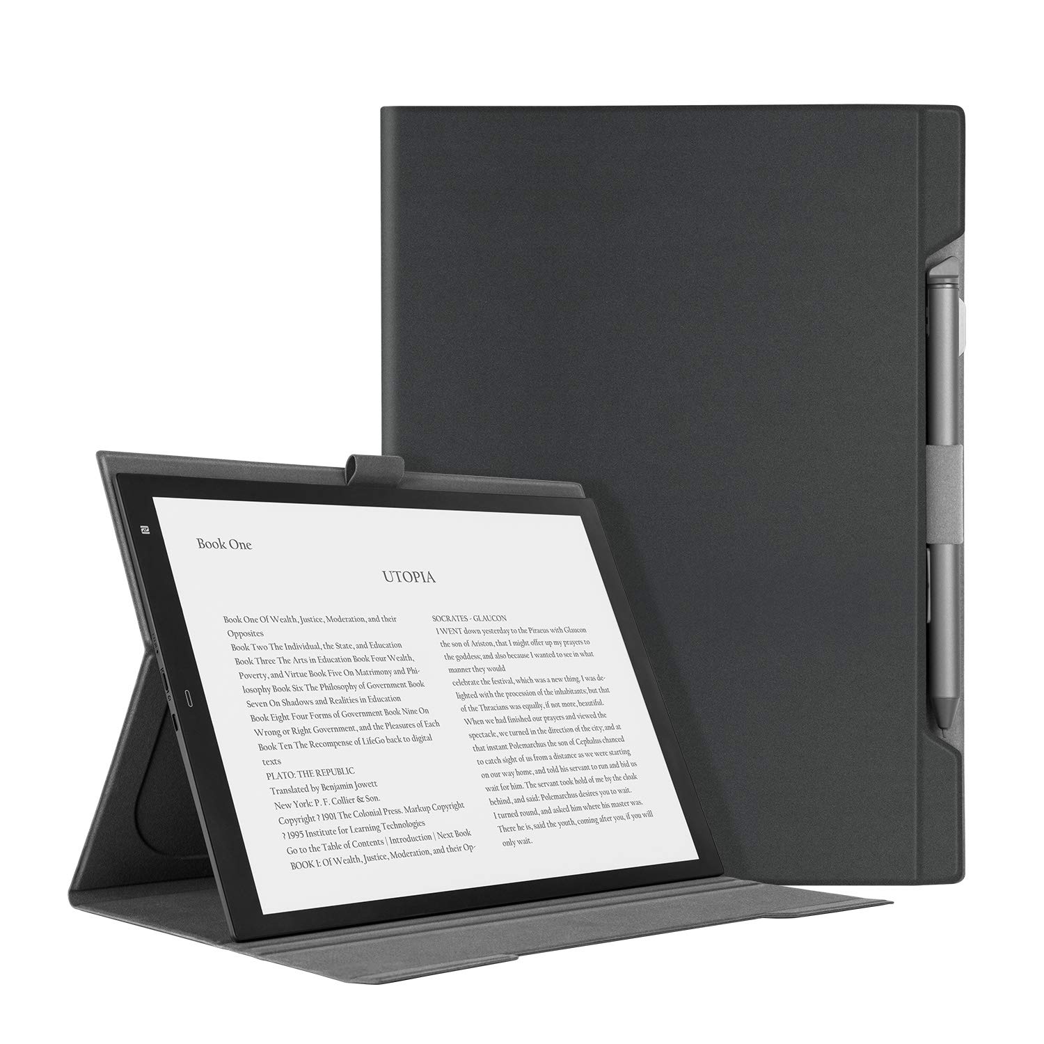 Ayotu Microfiber leather Folding Cover for Sony DPT-CP1/B 10โ Digital Paper,Light and Thin Case with Stand Function and Pen Slot for Sony DPT-CP1 โ image 1