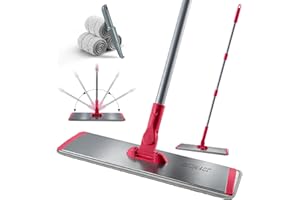 JOYMOOP 18 Inch Dust Mop for Hardwood Floors, Heavy Duty Industrial Wet Dry Mops with Telescopic Handle, Includes 3 Microfibe