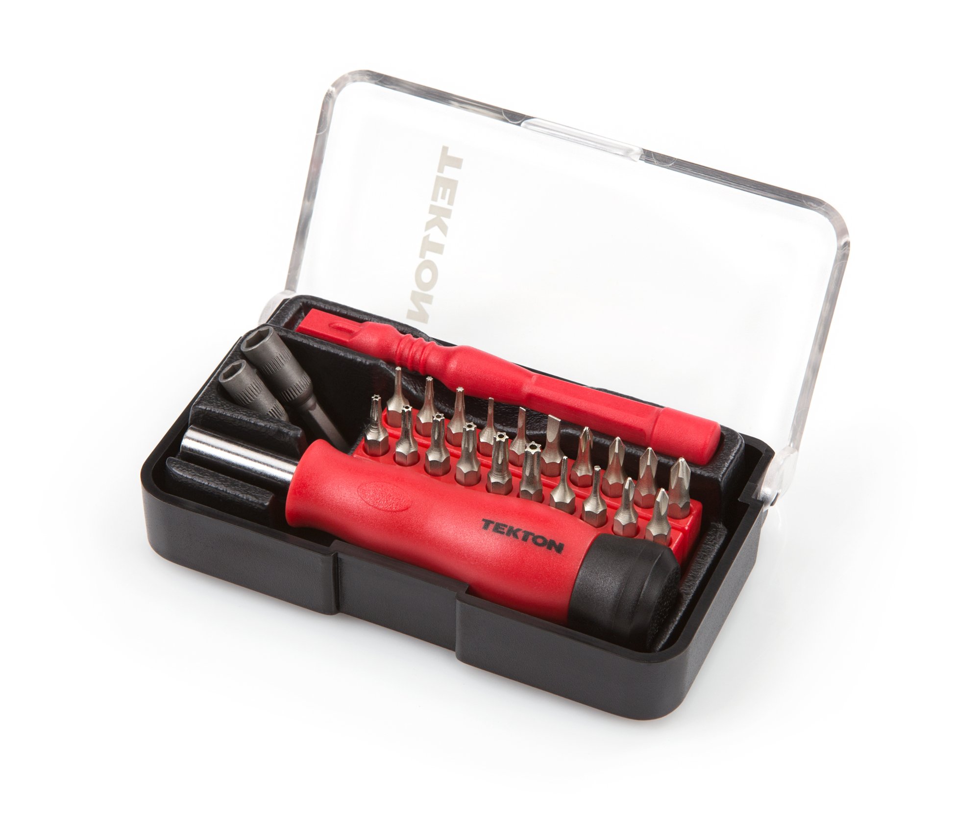 TEKTON 2830 Everybit (TM) Precision Bit and Driver Kit for Electronic and Precision Devices, 27-Piece , Red