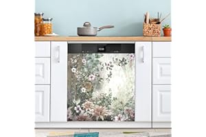 JIPONI Dishwasher Magnetic Cover Abstract Spring Flowers Painting Dish Washer Magnet Kitchen Art Decor, Dishwasher Magnetic Sticker 23 W x 26 H