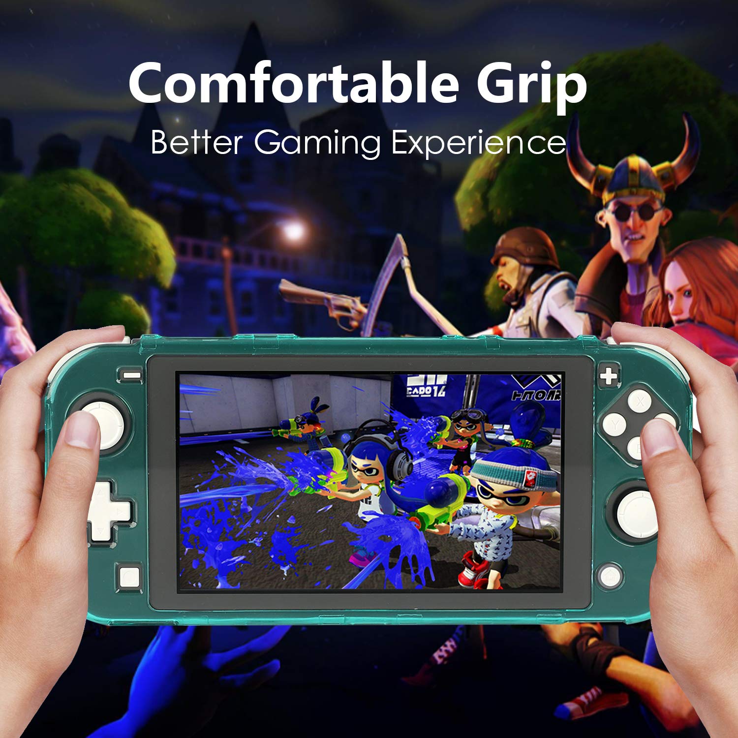 YCCSKY Case Cover for Nintendo Switch Lite 2019, Compact Ultra-Thin All-Round Crystal Protective Cover Case for Switch Lite (Clear Turquoise)