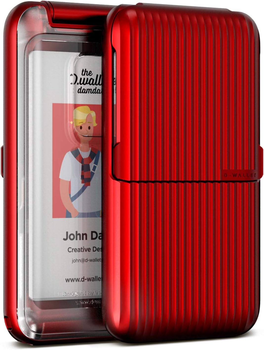 Damda Wallet Slim Hard Case Minimalist Semi Auto Wallets with RFID Card and Pouch, Pastel Folder Type
