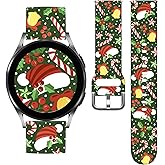 Vieeki Holidays Watch Bands Compatible with Samsung Galaxy Watch 40mm 44mm, 20mm Pattern Replacement Silicone Strap for Galaxy Watch 7 6 5 5Pro 4 4Pro Classic3