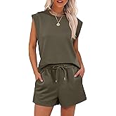 ANRABESS Two Piece Sets for Women 2026 Summer Short Lounge Set Casual Beach Vacation Outfits Spring Sweatsuits Tracksuit