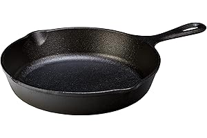 Lodge 9 Inch Cast Iron Pre-Seasoned Skillet – Signature Teardrop Handle - Use in the Oven, on the Stove, on the Grill, or Over a Campfire, Black