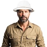 Vaulted Skulls &amp; Co Safari Hat | Mailman Hats | Jungle Explorer Pith Helmet Costume Accessories | Colonial Cap