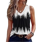 Zeagoo Womens Tank Tops Summer Sleeveless Loose Fit Tops V Neck Pleated Shirts Basic Tees Dressy Casual Trendy Clothes