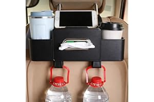 Car Organizer And Storage Box Back Seat,4 In 1 Multifunctional Car Back Seat Storage Box With Drink Cup Holder Tissue Box,Bac