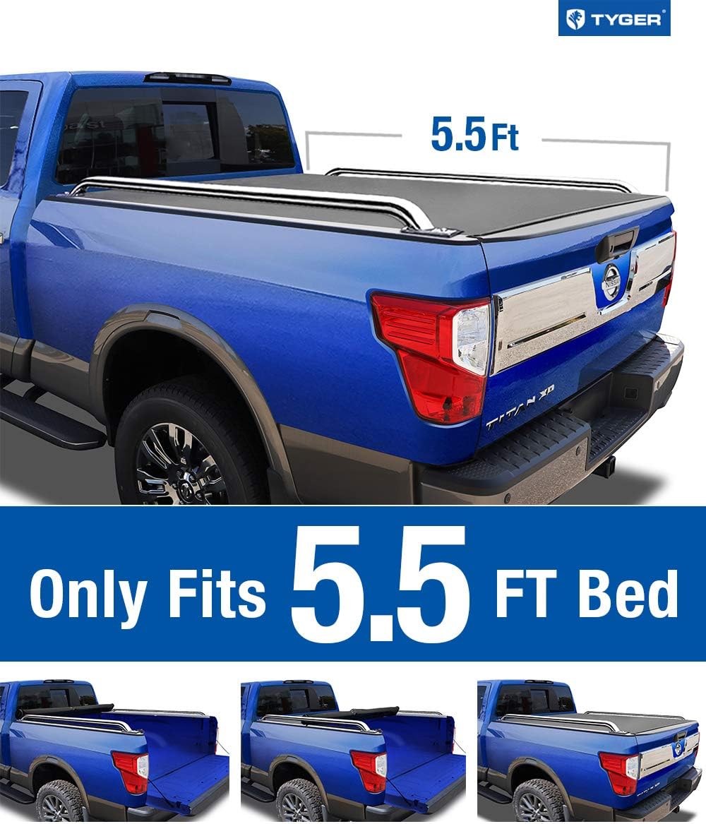 Automotive Tonneau Covers Fleetside 5 5 Bed Tyger Auto Black T2 Low Profile Roll Up Truck Tonneau Cover Tg Bc2n2081 Works With 2004 2015 Nissan Titan For Models Without The Utili Track System