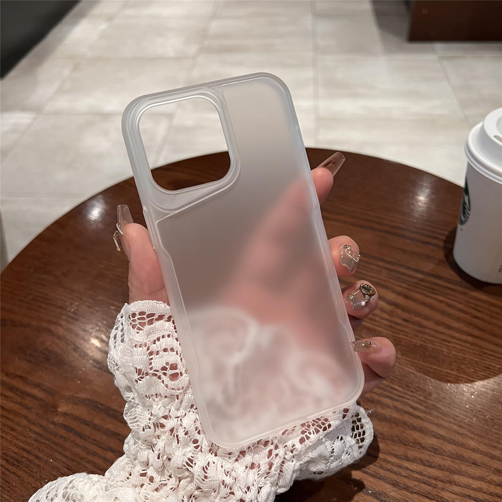 IMEIKONST Case Compatible with iPhone 15 Pro Max, Matte Frosted Translucent Shell Camera Protection Slim Fits Military Anti-Fingerprint Shockproof Cover for iPhone 15 Pro Max. Clear DFM